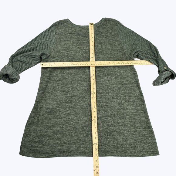 Now N Forever Pullover Blouse Size 1X Olive Green Super Soft - Picture 10 of 10